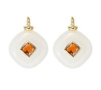 COGCHARGER Pierre précieuse naturelle Cristal Laiton Oxyde de Zirconium Jade Blanc Charms Pendentif pour bracelets, boucles d'oreilles, colliers, Klein, Laiton Zircone cubique laiton zircone Jade