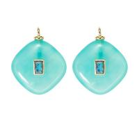 COGCHARGER Pierre précieuse naturelle Cristal Laiton Oxyde de Zirconium Jade Blanc Charms Pendentif pour bracelets, boucles d'oreilles, colliers, Klein, Laiton Zircone cubique laiton zircone Jade