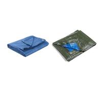 Cogex 82223 Bâche Multi usages 3 x 5 m Bleu & kippen 6064AS Bâche à œillets Bicolore avec Grammage 90 g/m² Taille 2 x 3 (6 m²) Vert/Bleu