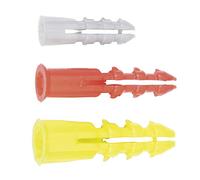 COGEX 85245 Cheville plastique, Gris/Rouge/Jaune, Ø 5-6-8 mm, Set de 30 Pièces