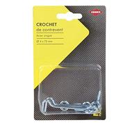 COGEX 85300 Crochet contrevent, Doré, 4 x 75 mm, Set de 2 Pièces