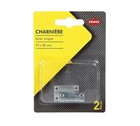 COGEX 85309 Charnière métal, Gris, 19 x 30 mm, Set de 2 Pièces