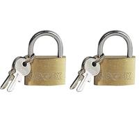 COGEX - Cadenas clé, cadenas - Cadenas en lation - 45mm - Sécurité renforcée - Antirouille & ultra résistant - Avec 2 clés - Idéal pour portail, casier, garage - Couleur : Doré (Lot de 2)