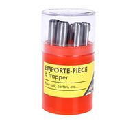 COGEX - Emporte-pièces - 9 pièces - Ø 2,5 à 10mm - En acier - Diamètre: 2,5 - 3 - 4 - 5 - 6 - 7 - 8 - 9 et 10mm - Boîte en plastique rouge avec couvercle transparent - Matière: Acier