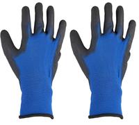 COGEX - Gants de precision - Taille 7 - Support polyester enduit de polyuréthane - Support: bleu - Enduction: Noir - Liseré: noir - Manipulations fines en conditions sèches - Travaux de précision