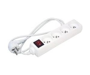 Cogex mulitprise bloc 4 prises + interrupteur 16a 3x1 expert line 486801 Incolore G