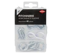 COGEX Pitonnerie assortie (Gonds. pitons. crochets galavnisés et plastifiés) - 40 pcs