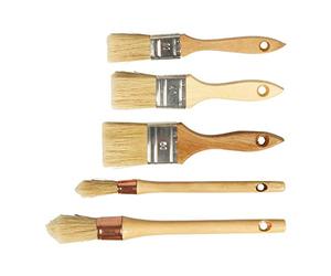 COGEX - Sets de pinceaux de peinture, Pinceaux à poils, Pinceaux plats - Lot de 5 pinceaux pour peinture, Kit 5 pincieaux pour peinture - En soie - 2pcs rechampir (15/25), 3pcs plats (30/40/50)