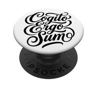 Cogito Ergo Sum Latin Philosophe Thinker Citation PopSockets PopGrip Adhésif