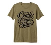 Cogito Ergo Sum Latin Philosophe Thinker Citation T-Shirt Haut de Gamme