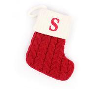 COGOALL Bas De Noël, Chaussettes à Lettres, Chaussettes Tricotées, Bas Suspendus De Noël, Sac-Cadeau De Broderie Sac De Bonbons pour Enfants pour Les Vacances en Famille Décoration (S)