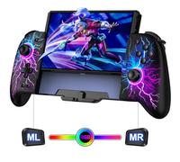 CoguyTech Manette de commutateur sans fil pour Nintendo Switch/OLED, manette Bluetooth innovante avec programmation turbo, effets de lumière RVB, joypad avec effet réverbération