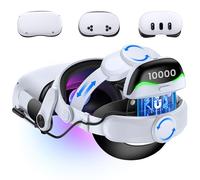 CoguyTech Sangle de tête VR pour Meta Quest 2/3/3S, 10 000 mAh, batterie magnétique remplaçable à chaud, avec réglage fin 4 voies, mécanisme de pliage à 45°, compensation de la gravité, pas de