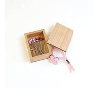 Cohana Glass Head pins Wooden Box 0.50x35mm Pink - 1x30pcs
