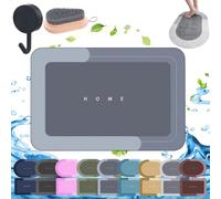 Cohbskj Modernized Magic Mat Tapis de bain, séchage rapide, super absorbant, antidérapant, gris-B, 40 x 60 cm