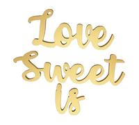 COHEALI 1 Set Lettres Décoratives en Bois Love is Sweet pour Décoration Table Mariage, Panneaux Centre de Table en Bois Dense, Atmosphère Romantique, Or, Fête de Mariage ou Saint-Valentin