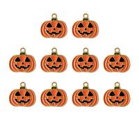 COHEALI 10 Pièces Ensemble de Pendentifs à Breloques Soi-même en Alliage Orange, Pendentif Citrouille et Clown, Accessoires Mode pour Création de Bijoux et Porte-clés