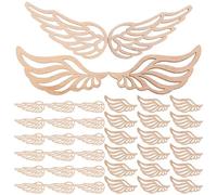 COHEALI 100 Pièces Ailes D'Ange En Bois - Bijoux Patch Inachevé, Découpes Décoratives Pour Cheminée, Artisanat, Faveurs De Mariage, Tranches De Bûche
