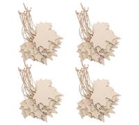 COHEALI 100 Pièces Tranches de Bois Vierges pour Ornements, Feuilles D’érable en Bois Beige, Lot avec Corde, à Suspendre, DIY pour Décoration D’automne et Thanksgiving, Étiquette Présent