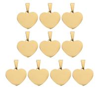 COHEALI 10pcs Breloques en Acier Titane Cœur Doré pour Fabrication de Bijoux Faits Main, Pendentifs Simples Polyvalents pour Décoration de Colliers Artisanaux