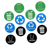 COHEALI 12 Pièces Autocollants De Tri Des Ordures Recyclage Des Ordures Stickers Poubelle Recycler Compost Autocollant Recycler Lautocollant De La Poubelle Imperméable Décorer Pvc