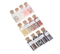 COHEALI 12 Pièces Bouteilles Verre Décoratives avec Pierres Naturelles Assorties Bouteilles Délicates pour Décoration Maison et Bijoux DIY Coffret Compact Couleur Couleur