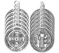 COHEALI 12 pièces Lot de Pendentifs Saint Benoît Charms Religieux Décoration DIY Collier Porte Clés Ornements Chrétiens