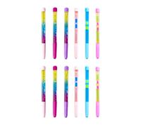 COHEALI 12 Pièces Stylo à Signature Magique en Plastique, Léger | Design Sables Mouvants, Capuchons Inclus, pour Cahiers et Papier D’art, Format Portable, Joli Couleur Aléatoire
