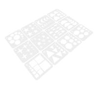 COHEALI 12pièces Pochoirs Géométriques Réutilisables Plastique Motifs Étoile Fleur pour Garçon Fille et Adultes Stencils à Craie Simples pour Dessin Bricolage Peinture sur Toile et Tissu