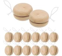 COHEALI 15 Boules de Yoyo en Bois à Faire Soi-même pour Graffiti Et Loisirs Créatifs | Boule en Bois à Ficelle pour Dessin Créatif | Yoyo en Brut pour Décoration de Bureau Artistique à Faire