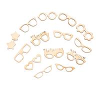 COHEALI 17 Pièces de Découpes en Bois Naturel à Thème Lunettes, Légères et Lisses, pour Décoration DIY et Coloriage Créatif, Accessoires Artisanaux Bois Brut pour Loisirs Créatifs