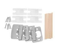 COHEALI 2 Ensembles Kit de Renfort de Porte en Acier Inoxydable avec Plaque de Gâche et Équerre D'angle, Installation Facile pour Maison et Bureau, Compatible et Robuste