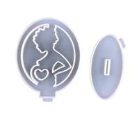 COHEALI 2 Ensembles Moule en Silicone pour Décoration Cœur Fête des Mères Moule DIY Époxy Socle Femme Enceinte Outil de Moulage Loisirs Créatifs Moulage Résine Époxy