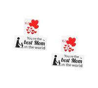 COHEALI 2 Pièces Autocollants en PVC «Meilleure Maman» pour Ballons, Motif Cœur, Étanche et Lavable, 162 Pièces, Décoration Fête des Mères, Présent Fête Maman et Stickers Ballons