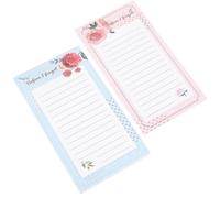 COHEALI 2 Pièces Bloc-notes pour Réfrigérateur Liste de Courses Étirable avec Motif Fleuri Roses et Chrysanthèmes pour Porte Réfrigérateur Tableau Magnétique et Surface Métallique