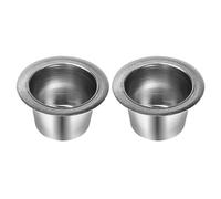 COHEALI 2 Pièces Capsule de Café Réutilisable en Acier Inoxydable Argenté pour Machine à Café, Filtre Permanent Solide et Compatible Cafetière Espresso