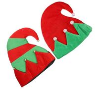 COHEALI 2 Pièces Chapeau Lutin de Noël en Tissu, Décoration Festive | Style Adorable et Structure Simple, Stable pour Photos, Carnaval et Hôtes de Fête