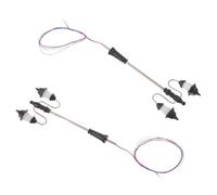 COHEALI 2 Pièces Lampadaires Miniatures 1:100 en Plastique et Métal à Double Tête pour Éclairage Extérieur Décoratif de Jardin et Maison de Poupée, Compatibles et Économes en Énergie