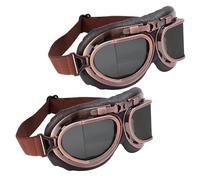 COHEALI 2 Pièces Lunettes de Protection Vintage pour Moto Tout-usage en PC et Résine avec Structure Sécurisée pour Vtt et Minimisation des Angles Morts pour Hommes