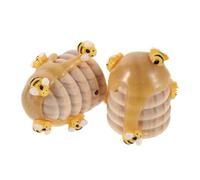 COHEALI 2 Pièces Ornements de Ruche, Décor en Nid d'abeille, Figurines Miniatures en Bois, Style Rustique, pour Plateau à Étages, la Cuisine