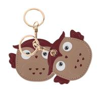 COHEALI 2 Pièces Porte-clés à Motif de Dessin Animé Hibou en Pu avec Porte-carte Polyvalent, Décoration Adorable pour Clés et Paquet à Dos, Accessoire Pratique Maison