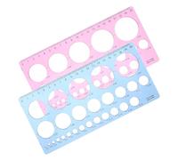 COHEALI 2 pièces Règle Pochoir Plastique Outil de Dessin Géométrique Multifonction pour Tracer Cercles Modèles Variés pour Bureau École et Projets Créatifs