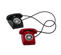 COHEALI 2 Pièces Téléphone De Maison De Poupée Mini De Téléphone Accessoires pour Figurines à L'échelle 1/12 Modèles De Scènes Miniatures Meubles Jouet Sonore Faire Tourner Métal