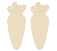 COHEALI 2 Pièces Tranches de Bois Forme de Carotte Non Finies pour Décoration de Pâques Artisanale Légère à Peindre et Personnaliser