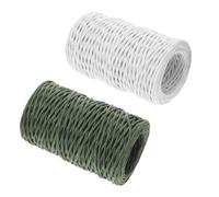 COHEALI 2 Rouleaux Fil de Fleur Vert Flexible en Fer Enveloppé de Papier Naturel, pour Loisirs Créatifs et Motifs Saisonniers, Longueur 50m pour Compositions de Fleurs