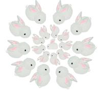 COHEALI 20 Pièces Mini Resin Rabbit Charms DIY Crafting Embellishments For Jewelry Hair Accessories Phone Cases Glow-in-the-dark Flatback Rabbit Charms Set