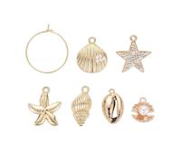 COHEALI 24 Pendentifs de Boucles D’Oreilles Style Marin Accessoires en Alliage Doré Pendentifs Coquillage Rose 24 Pièces pour Créations Bijoux Faits Main Décorations Boucles