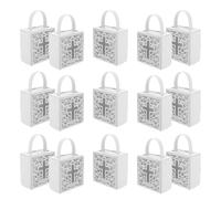 COHEALI 25 Pièces Boîte en Papier Blanc avec Croix Ajourée Élégante, Emballage Sécurisé et Poignée Facile à Porter, pour Faveurs Religieuses Lors de Fêtes et Communions