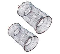 COHEALI 2pcs Piège à Écrevisses Pliable en Métal et Nylon, Filet de Pêche Portable, Léger et Facile à Ranger, Grosse Capacité Pêche en Plein Air