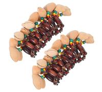 COHEALI 2pièces Bracelet Percussion Africaine Coquille de Noix Clochette à Main Artisanale Style Tribal Africain pour Danse et Fête